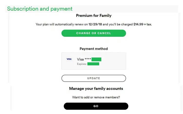 نحوه تغییر اشتراک در  Spotify