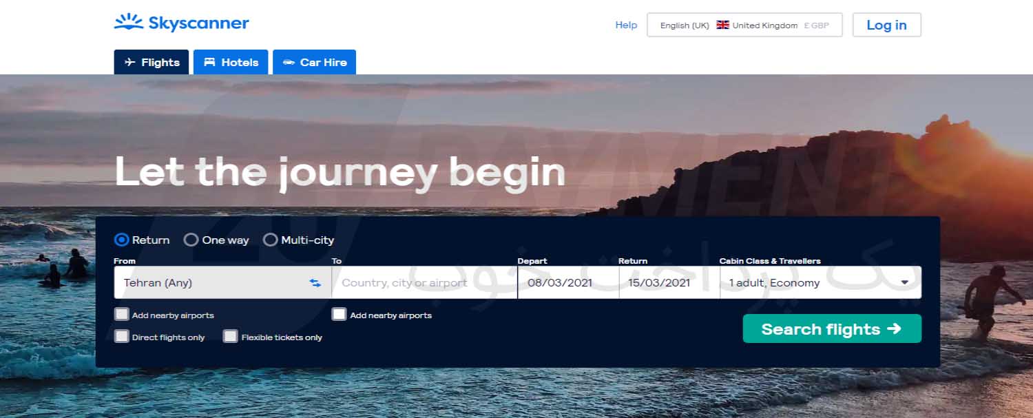 خرید بلیط هواپیما از Skyscanner