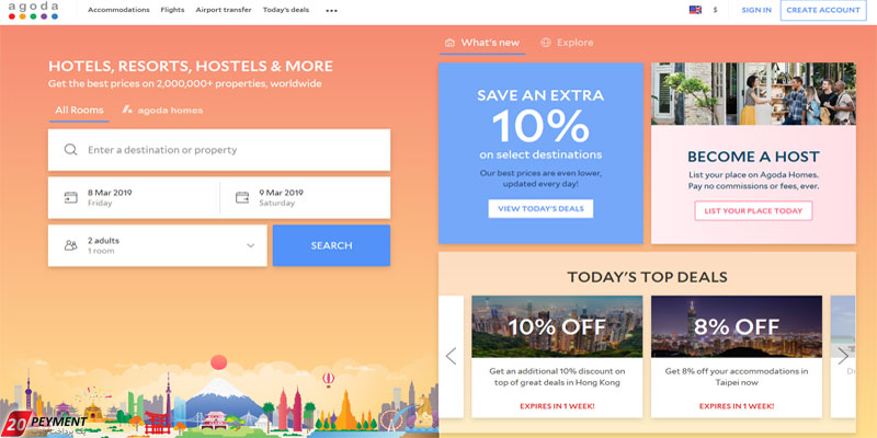 رزرو هتل خارجی در سایت agoda