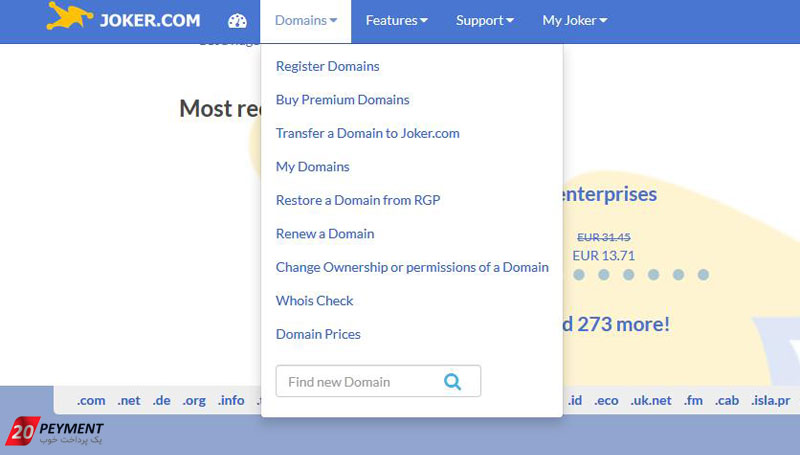 خرید دامنه از سایت جوکر