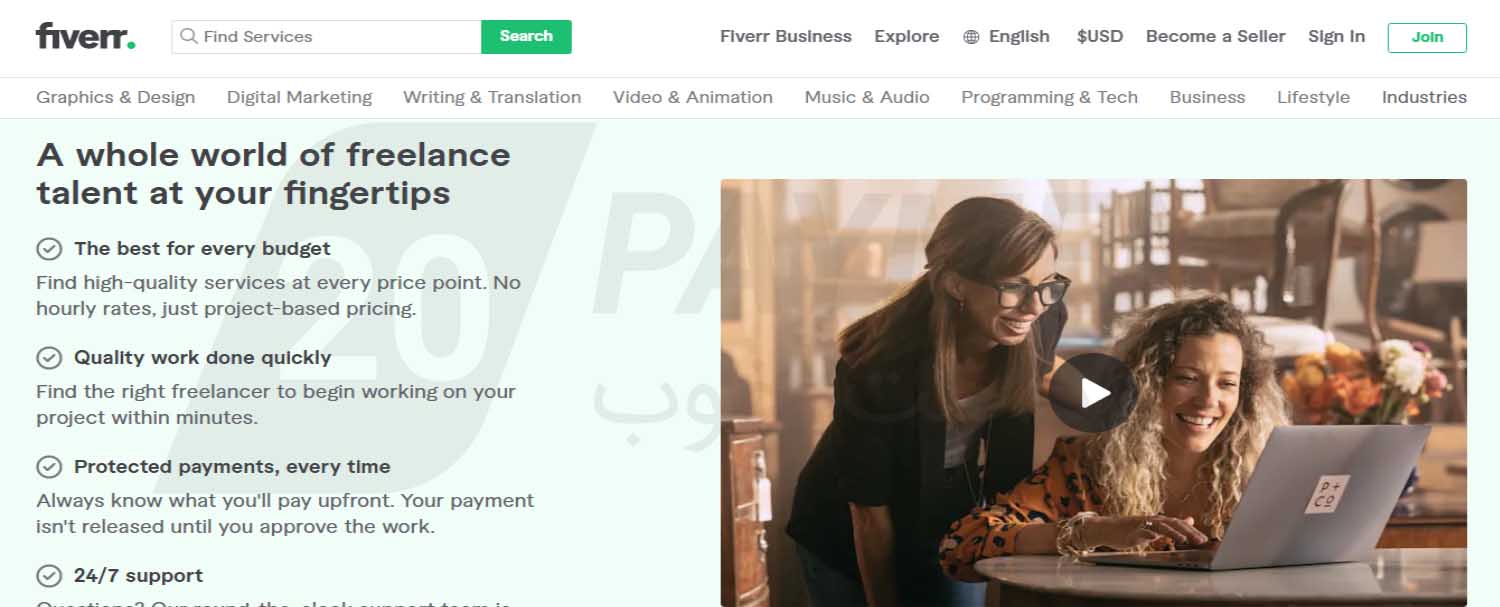 معرفی سایت Fiverr فایور