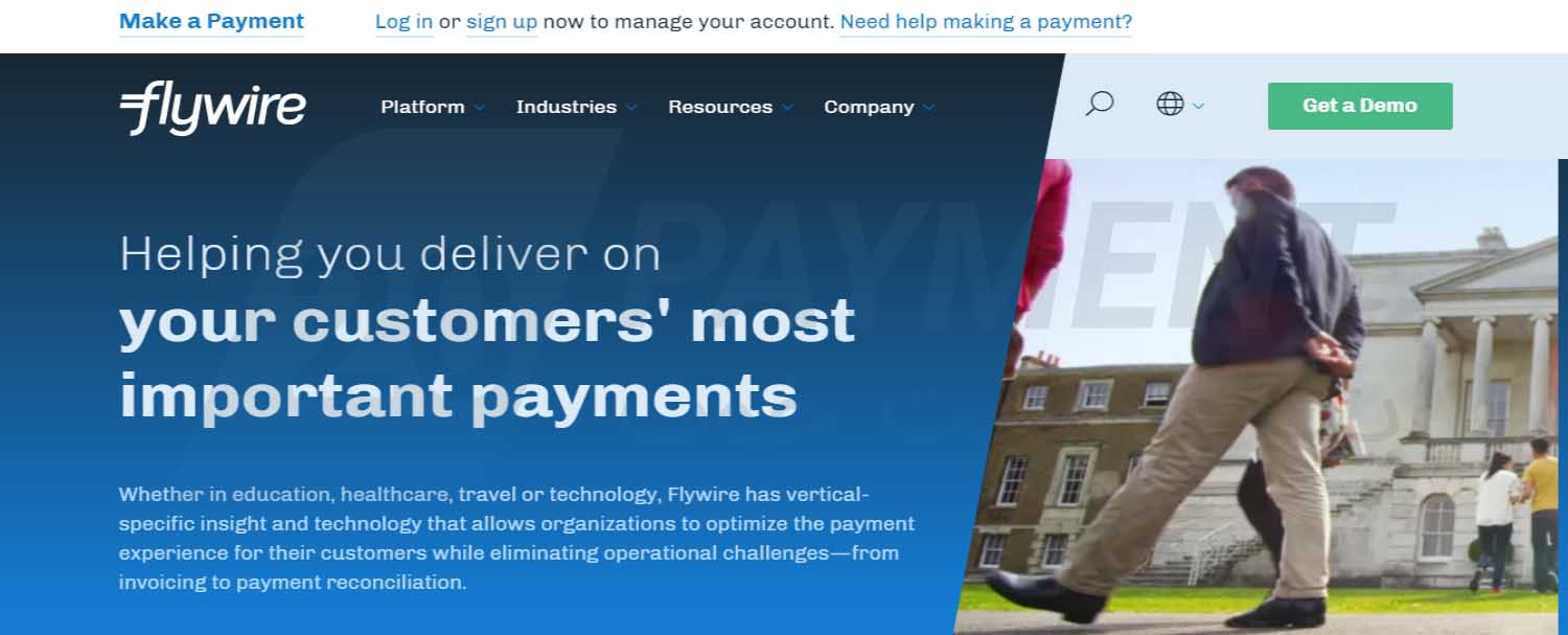 نحوه پرداخت با سایت Flywire