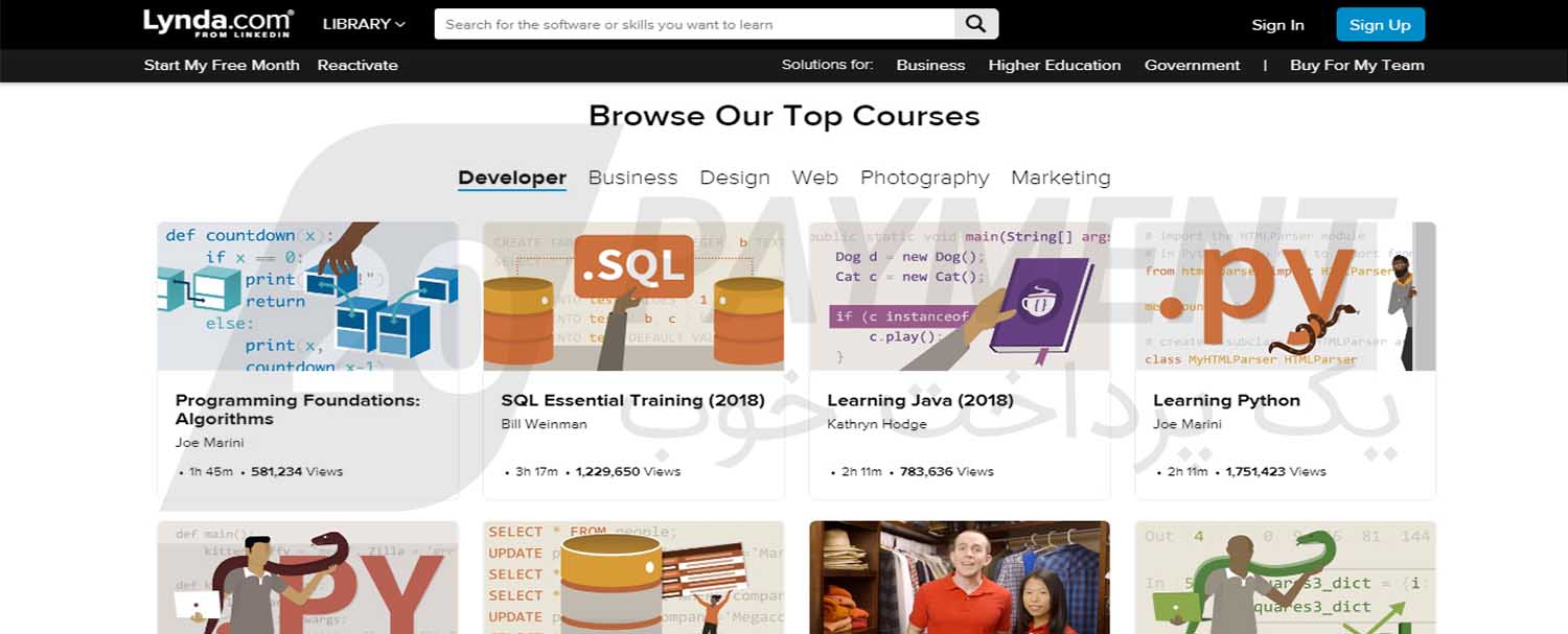 معرفی سایت لیندا lynda | پرداخت در لیندا