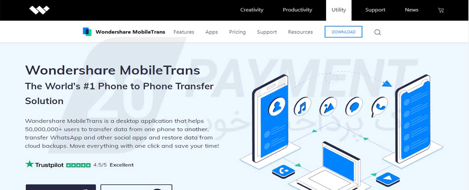 معرفی سایت mobiletrans.wondershare