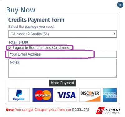پرداخت با پی پال در سایت t-unlock