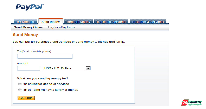 انتقال پول با پی پال